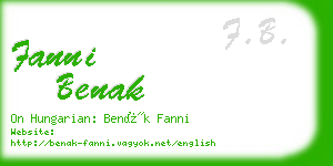 fanni benak business card